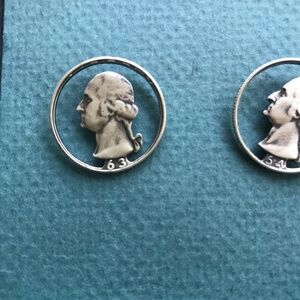 Sterling Silver George Washington Quarter Cufflinks by Stacey Lee Weber